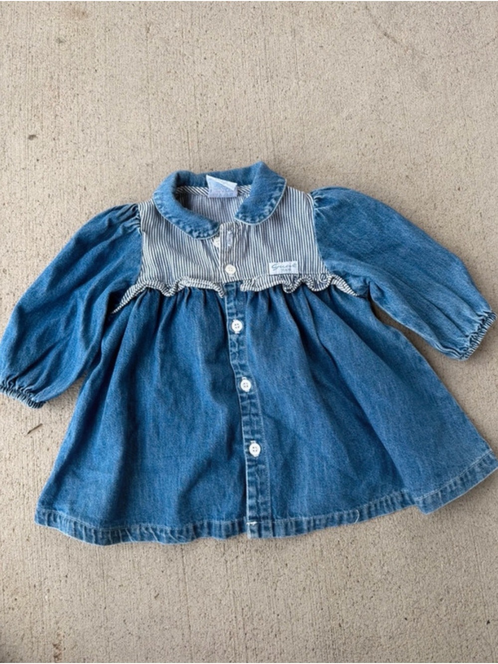 Guess Girls Blue Denim Button-Front Dress